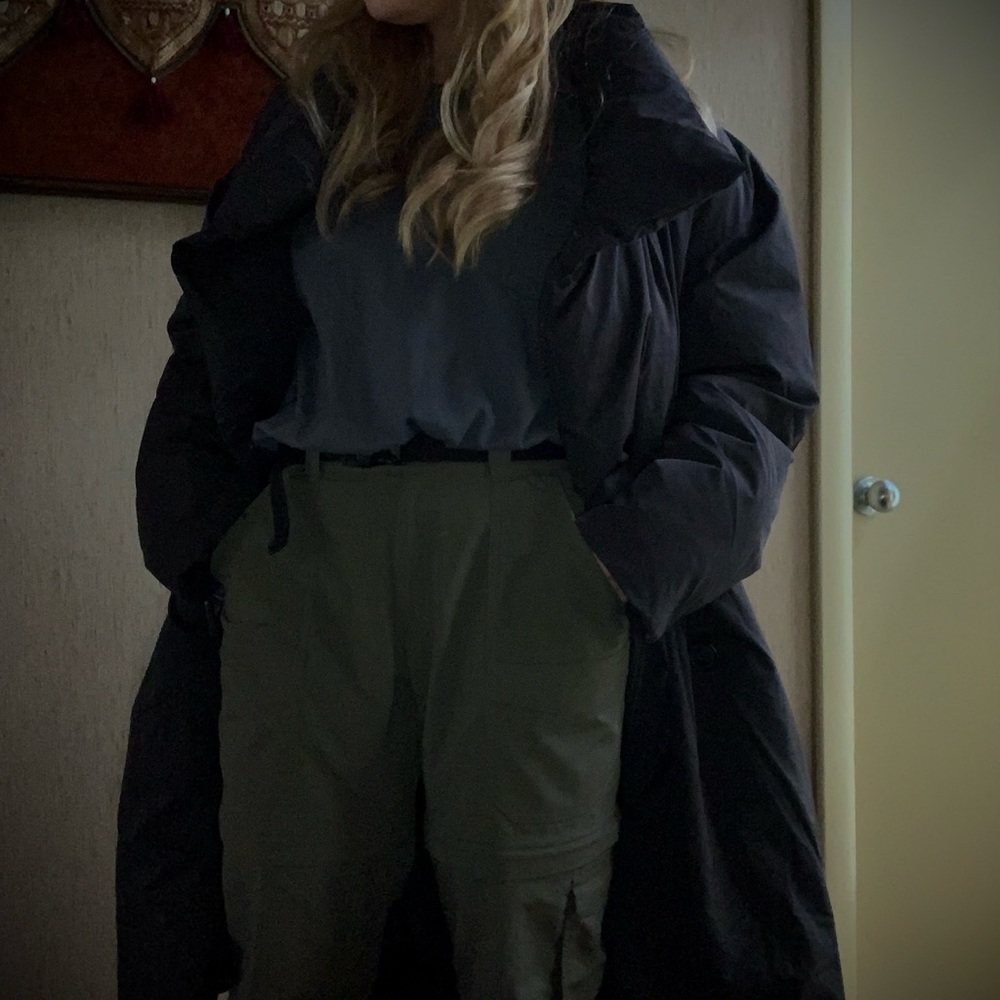 Free People Long Black Puffer Jacket